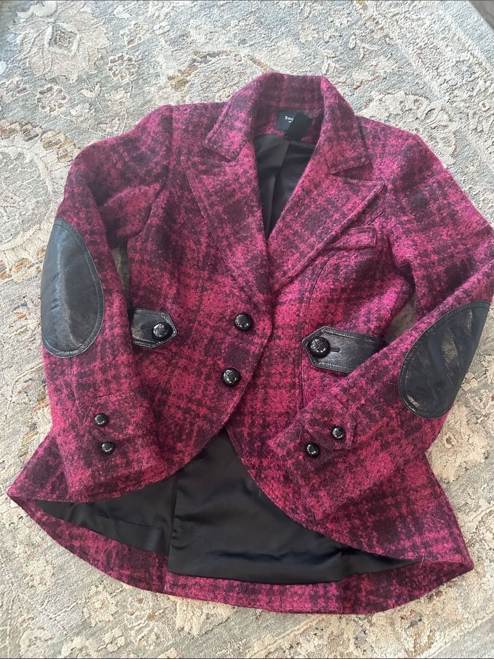 Smythe equestrian Plaid Tailored Wool-Blend Blazer - Picture 12 of 13